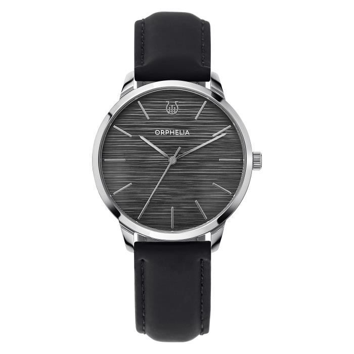 ORPHELIA - Montre Hommes - Quartz - Analogique - Bracelet en Cuir - Noir - OR61903