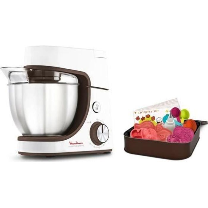 SHOT CASE - MOULINEX QA51K110 Masterchef Gourmet Baking With Kids, Robot pâtissier, 1100 W, 5 vitesses, Fonction pulse, Bol inox, Ki