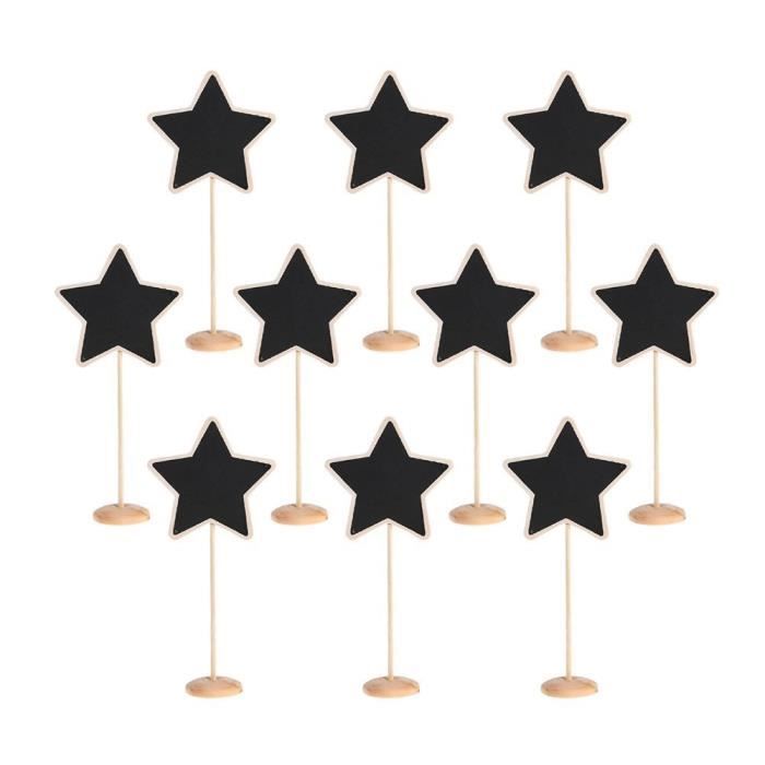 TRIXES 10 pcs étoile Tableaux noirs sur support de table personnalisé rustique décoratifs Sets de table pour les mariages et les