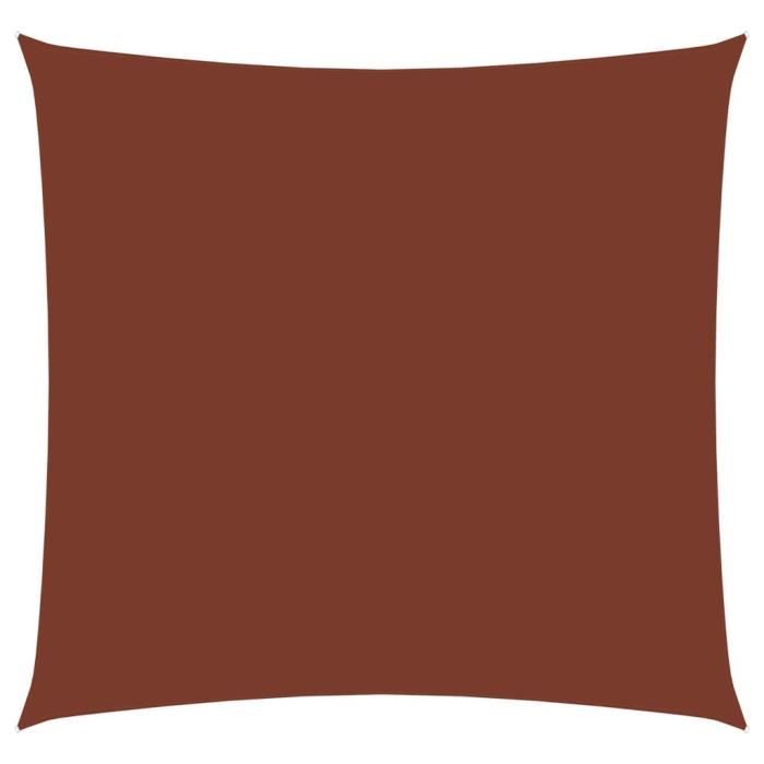 Voile de parasol Tissu Oxford carré 6x6 m Terre cuite