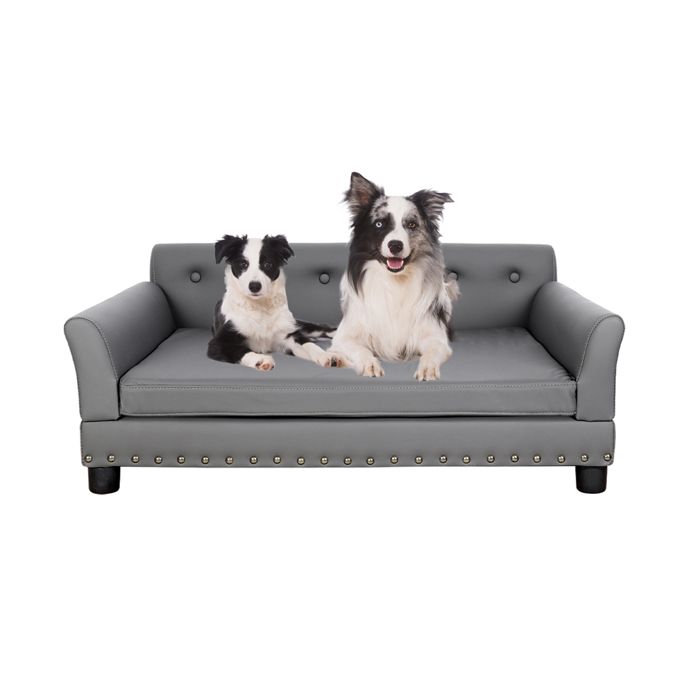 Comparer les prix de BingoPaw Canapé pour Chien Grande Taille XL Lit en Hauteur pour Chien Déhoussable Fauteuil Chien en Cuir 96x70x40cm