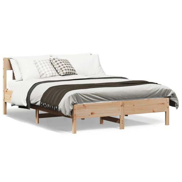 vidaXL Cadre de lit sans matelas 140x190 cm bois de pin massif 842662