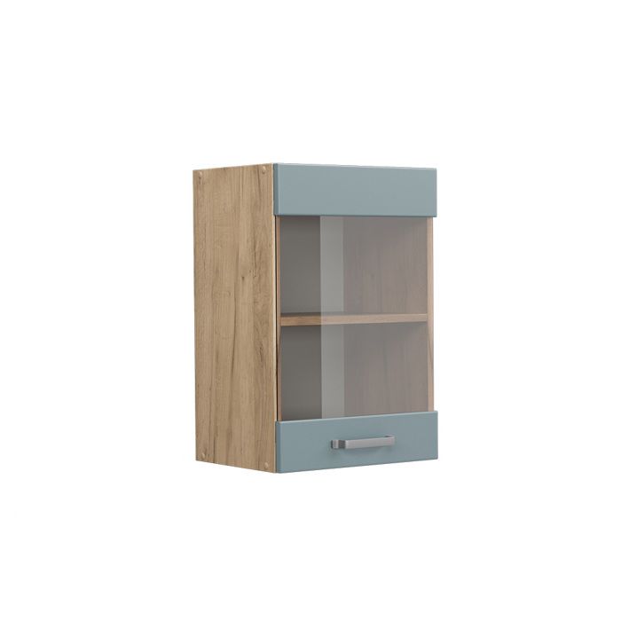 Armoire en verre R-Line 40cm Bleu-gris/Chêne de force doré Vicco 41105