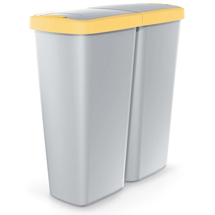 Poubelle Double Compartiments 18L Pour Recyclage - Design Moderne, Idéale Cuisine, Bureau, Intérieur/extérieur