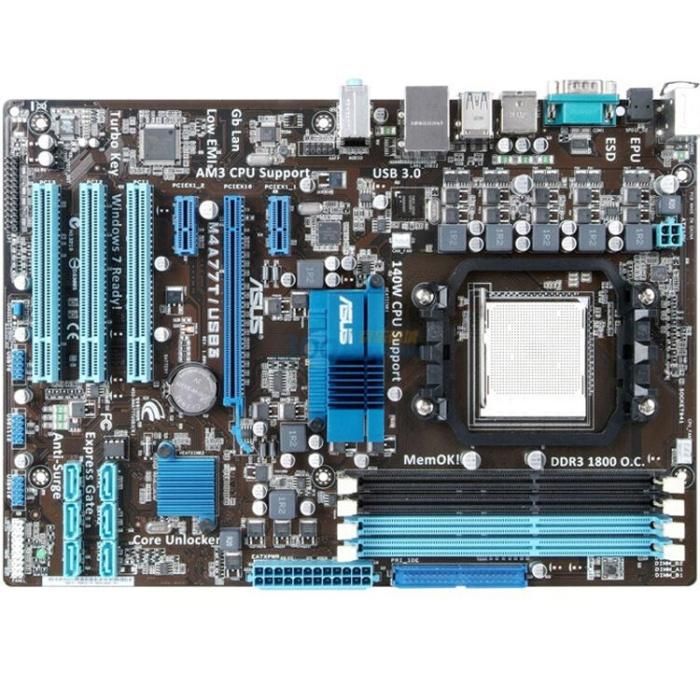 Carte mère ASUS M4A77T/USB3 AMD 770 Socket AM3 4xDDR3 16GB ATX - Asus
