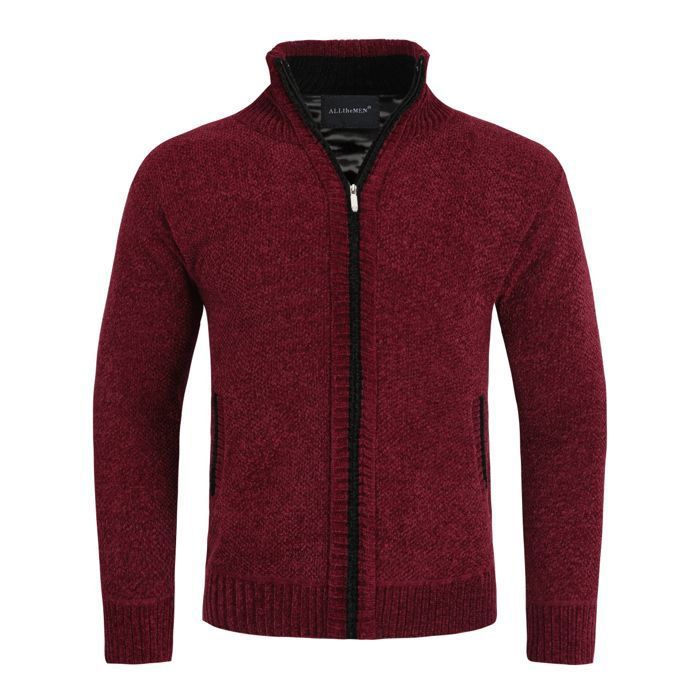 Allthemen Cardigan Homme Col Montant Veste Knitted Sweater Grosse