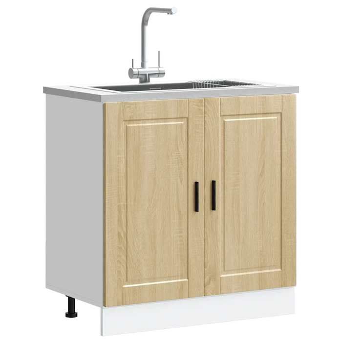 vidaXL Meuble bas pour évier Porto chêne sonoma bois ingénierie 853930