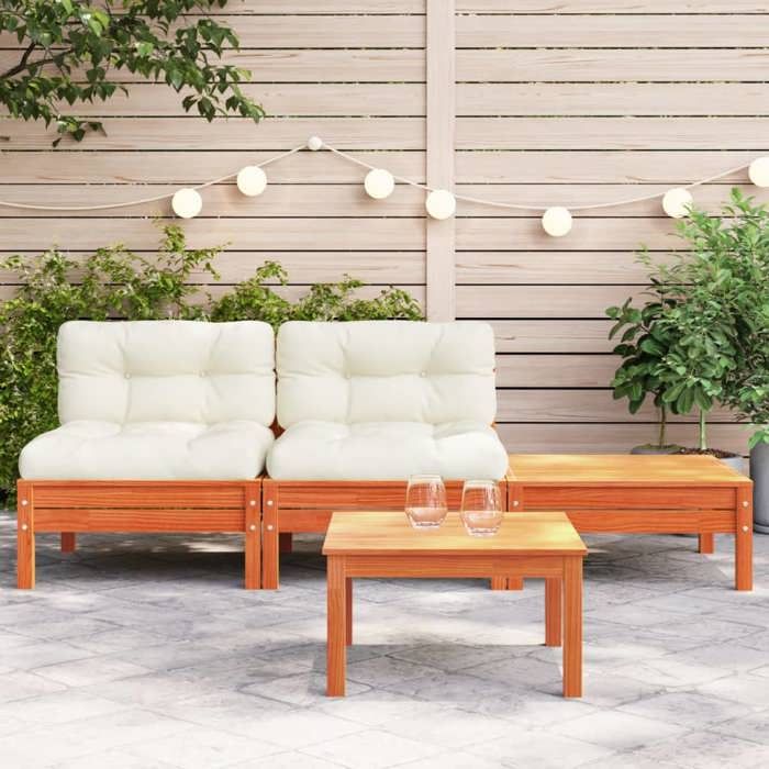 Bon plan Canapé de jardin - JILI HOT - Canapé fixe/sofa Balcon avec coussins et repose-pied 2 places Thome1656124