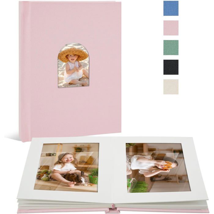 Vienrose Plakboekset, fotoalbum, 30 x 30 cm, doe-het-zelf fotoalbum met kaft, 80 pagina's, zijden lint, kraftpapier, gastenboek, album voor verjaardag, bruiloft, Valentijnsdag