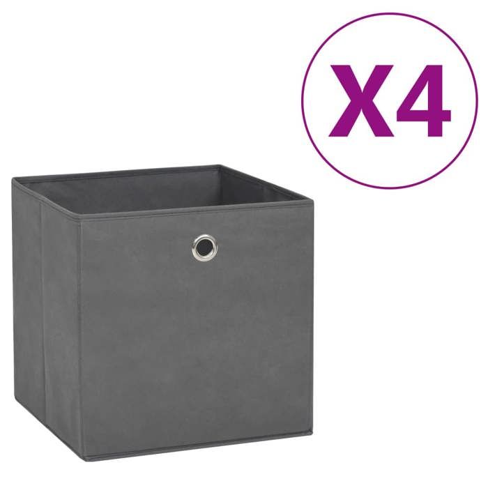 (Promotion Black Month) Boîtes de rangement - Panier de rangement - Pour chaussettes/vêtements - 4 pcs Tissu intissé 28x28x28cm