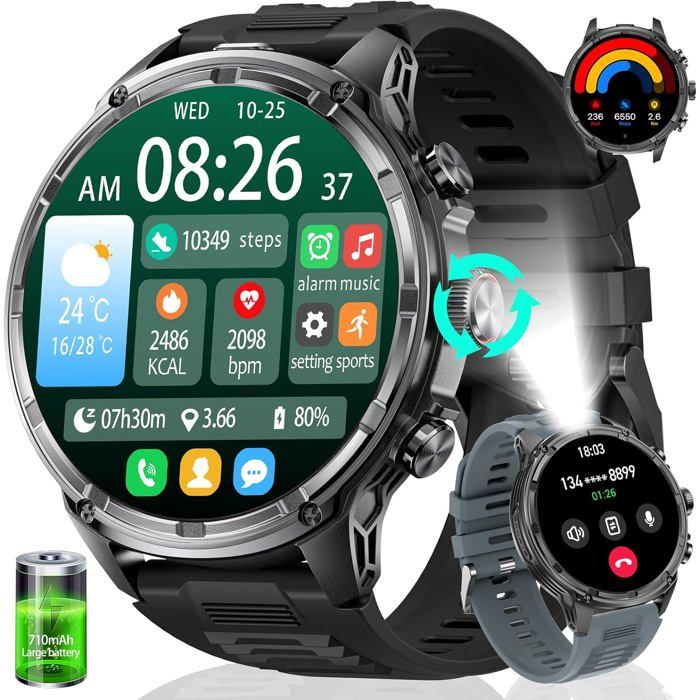 Montre Connectée HIRREO Homme 185 HD Écran Sportif 710mAh Étanche