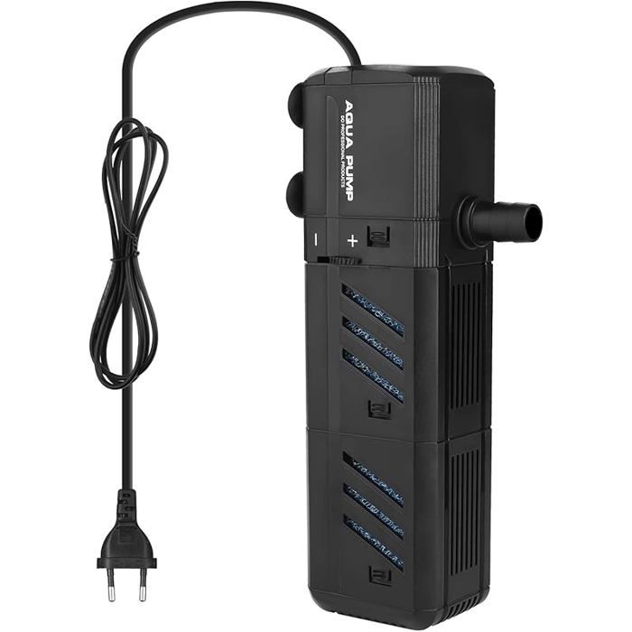 Comparer les prix de Filtre daquarium 8W filtre interne réglable pour aquarium avec pompe à eau 500L/H pour aquarium 150-300L 800L POMPE A EAU AQUARIUM