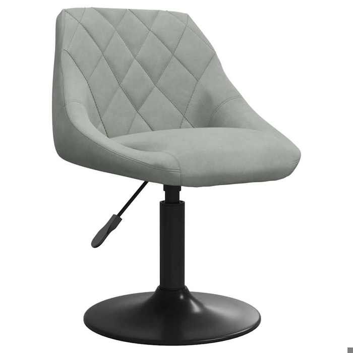 NEUF 2026 CHIC Chaise de salle à manger SWEETY Hauteur réglable Gris clair Velours 46x44x(62.5-77.5) cm CCC2776
