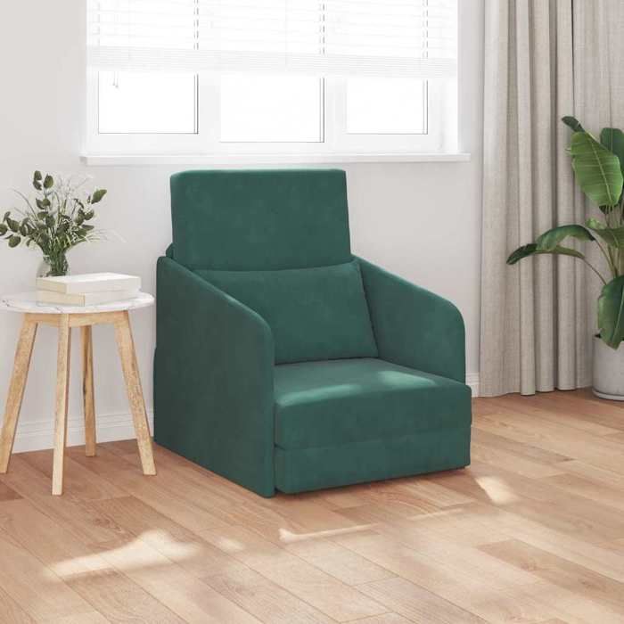 NEW 2026 Canapé moderne - Design ergonomique - pour salon --Lit Vert foncé 65x80x83 cm Velours L2765