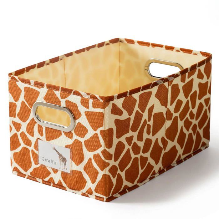 Boîte de rangement en tissu coton lin pliable avec poignées fenêtre détiquette et poche lavable pour bureau 22*29*17cm