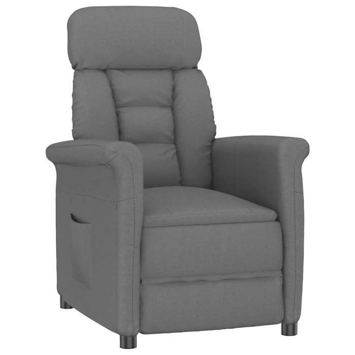 Gris Fauteuil simple Magnifique fauteuil Gris foncé Microfibre 96 5x70 5x95cm CL3550754