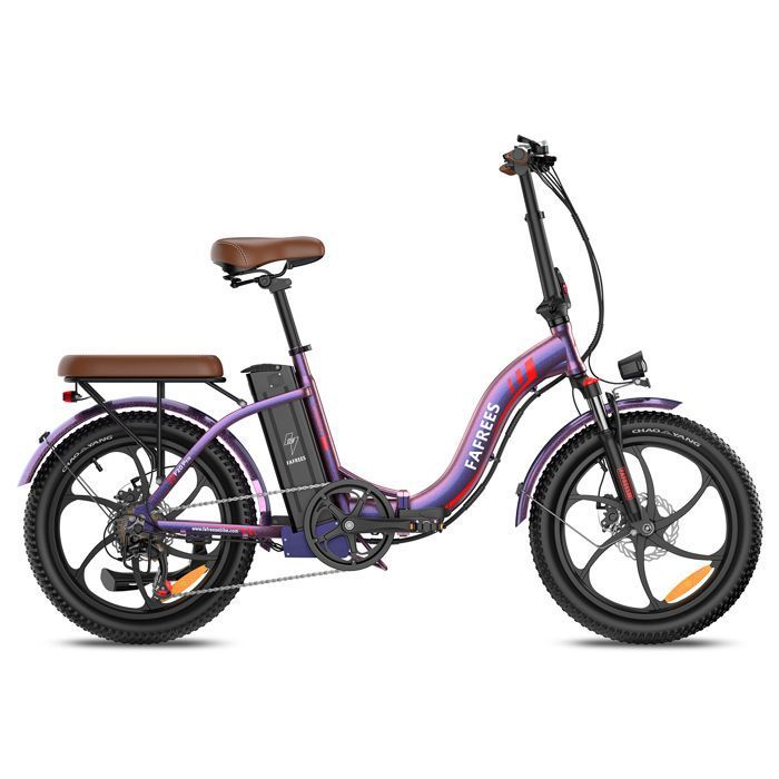 FAFREES F20 Pro VÉLO ÉLECTRIQUE URBAIN PLIANT - Moteur 250W - Batterie 36V 20Ah - Pneus fat 20×3 0 pouces - Violet Rose