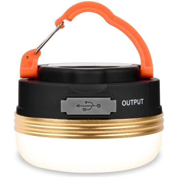 Lampe de camping LED - Rechargeable et base magnétique 4 modes déclairage - Camping et randonnées - 1 pièce