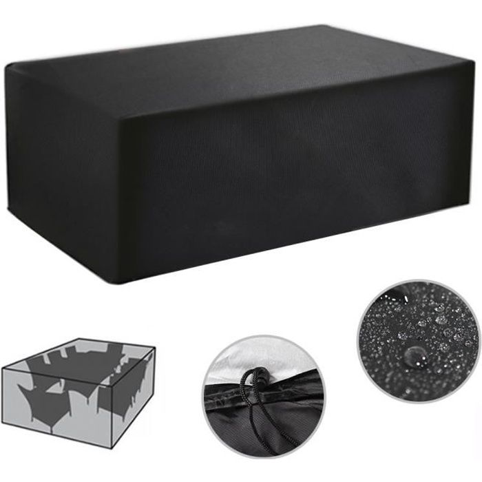 Housse De Protection Pour Table De Jardin 230x160x70cm, Oxford 420D, Imperméable Et Anti-vent