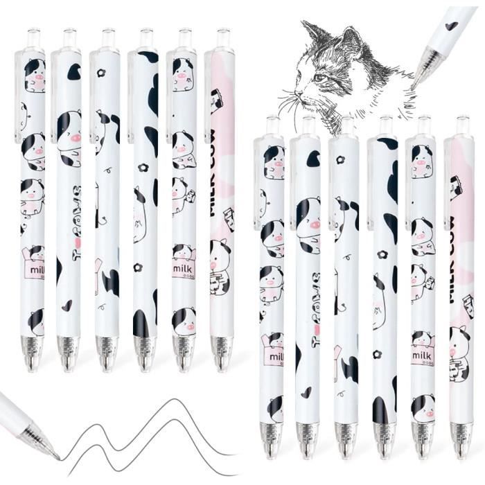 Lot De 5 Stylos Gel Rétractables 0.5mm - Thème Halloween - Fournitures Scolaires & Bureau - Pour Adultes Et étudiants - 7