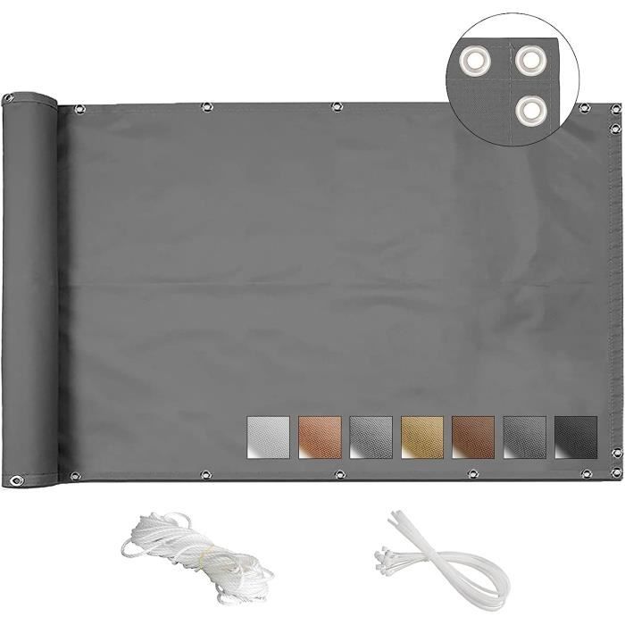 Brise Vue Occultant Jardin Noir 1.8m X 10m 170g/m² HDPE - 90% Occultation Avec Attaches Zip