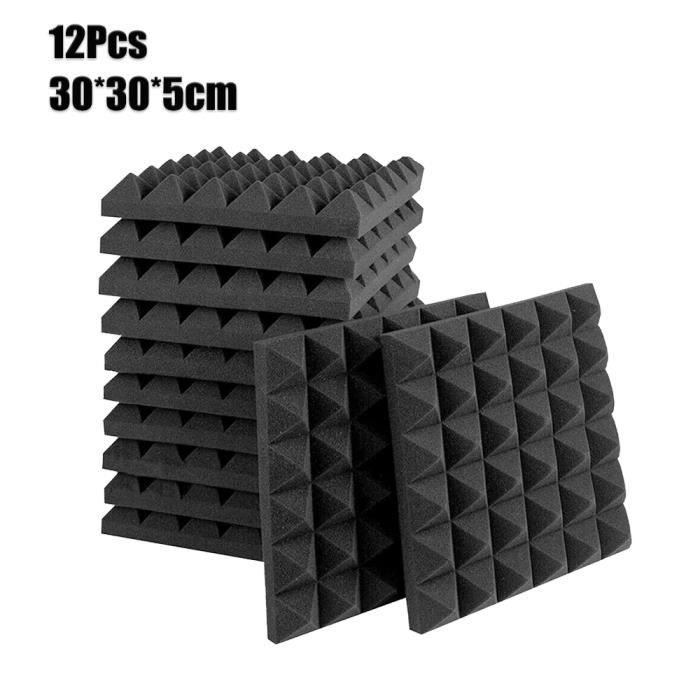 12x forme de pyramide - Mousse acoustique insonorisante pour studio,  isolation acoustique, traitement inconnu