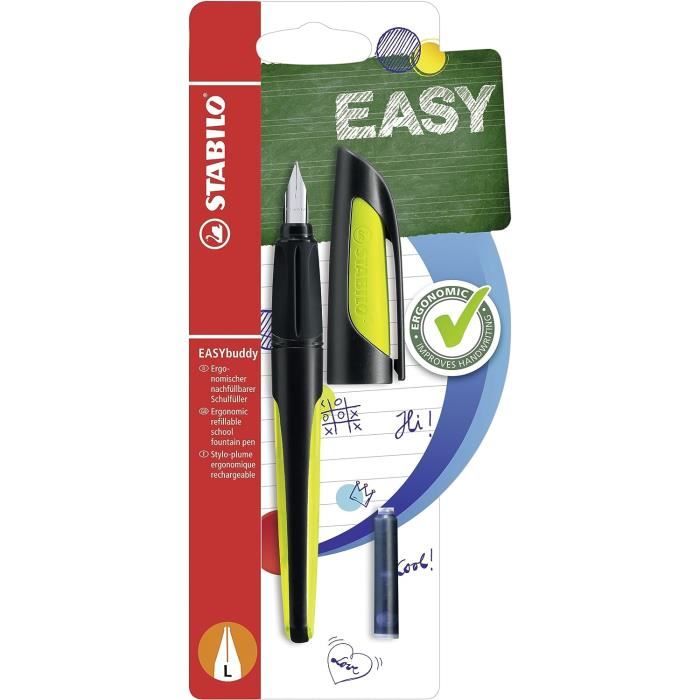Stylo Plume Schneider Ray Pour Gaucher - Cartouche Bleue Royale Incluse