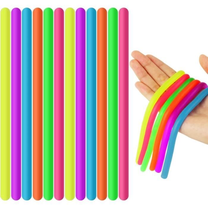12 Pièces Jouet en Corde Extensible, Jouets Sensoriels Colorés Anti Stress  pour Enfant, Toys Sensoriels Fidget, Sensory Fidget Toys