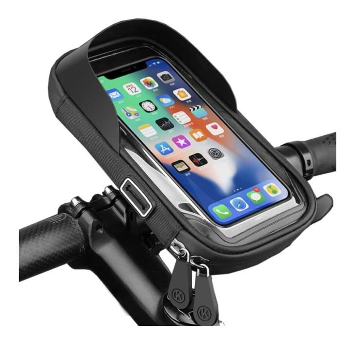Support Téléphone Vélo Rotation 360° - Porte Smartphone Moto Universel Silicone Pour Guidon (4-6,5 Pouces)