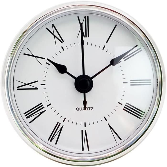 Mouvement à Quartz 80 Mm - Insert Pour Horloge DIY Avec Chiffres Romains Rétro - Jaune Et Noir