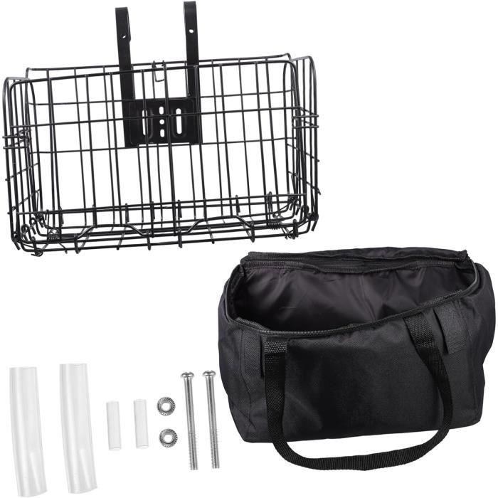 Grand Panier De Vélo Arrière Pliable Et Universel - Rangement Cargo Noir En Plastique - Fixation Sur Porte-bagages