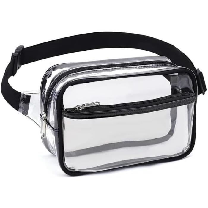 Sac banane transparent pour homme et femme approuvé par les stades avec sangle réglable sac banane tendance pour festival jeux