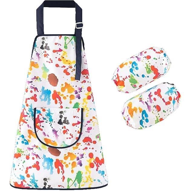 Tablier De Peinture Imperméable Goiern Pour Enfants 6-12 Ans – Avec Poche, Multicolore, Taille L