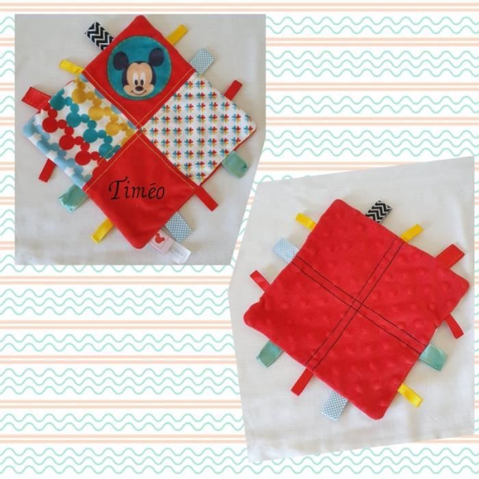 doudou plat mickey rouge