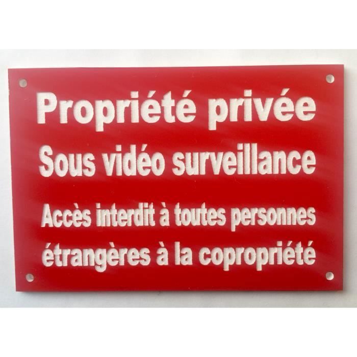 AUA SIGNALETIQUE Schild 'Privatgrundstück – Videoüberwachung' – 450x630 Mm, Aus PVC 1,5 Mm Oder Aluminium, Französische Herstellung