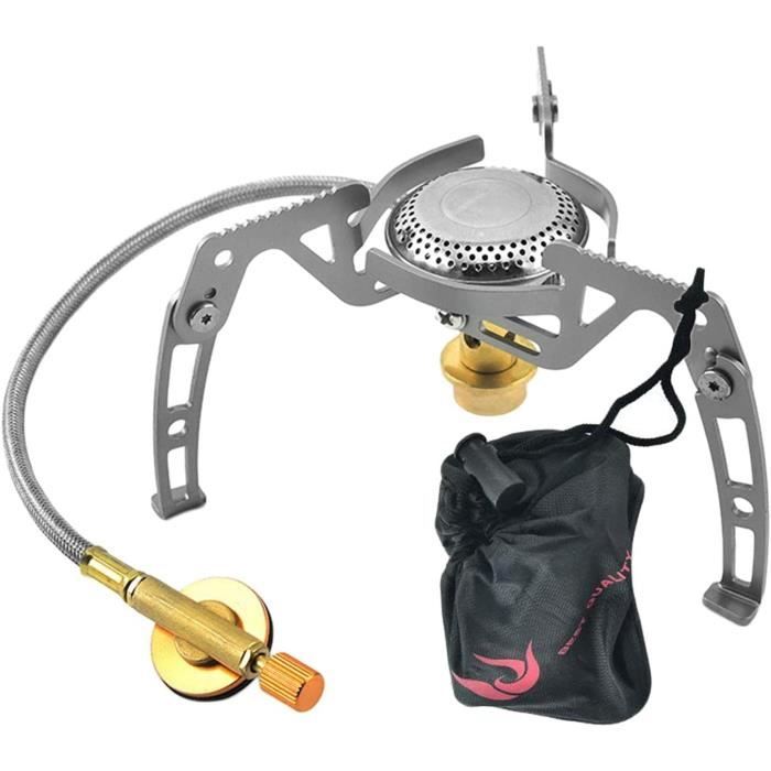 Réchaud à Gaz Portable Pliable 2600W - Camping Avec Pare-Vent Et Sécurité - 27,5 X 10,5 X 8 Cm