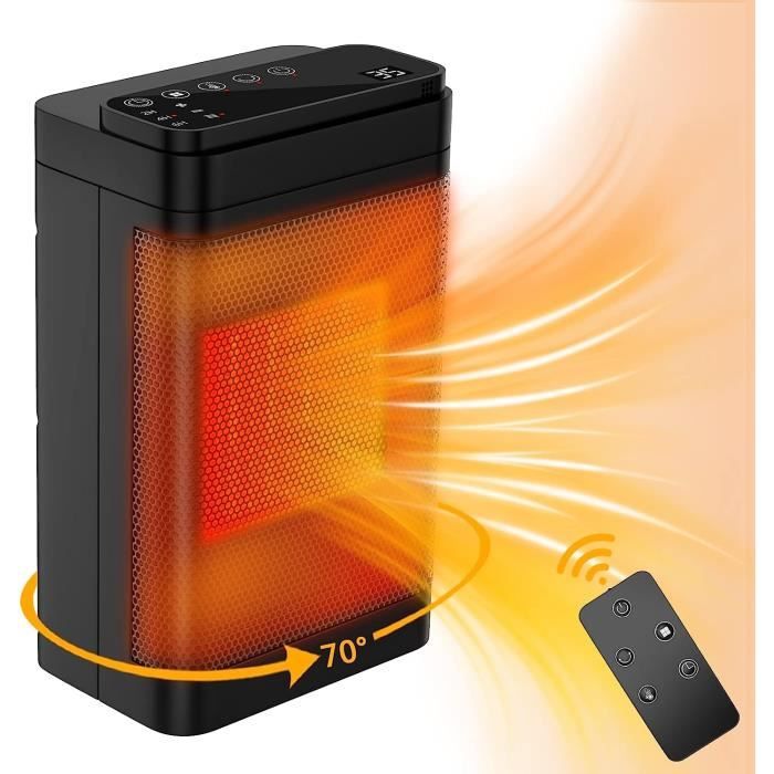 LI-Chauffage Soufflant, Chauffage d'appoint 1500W, 3 Modes 35° d