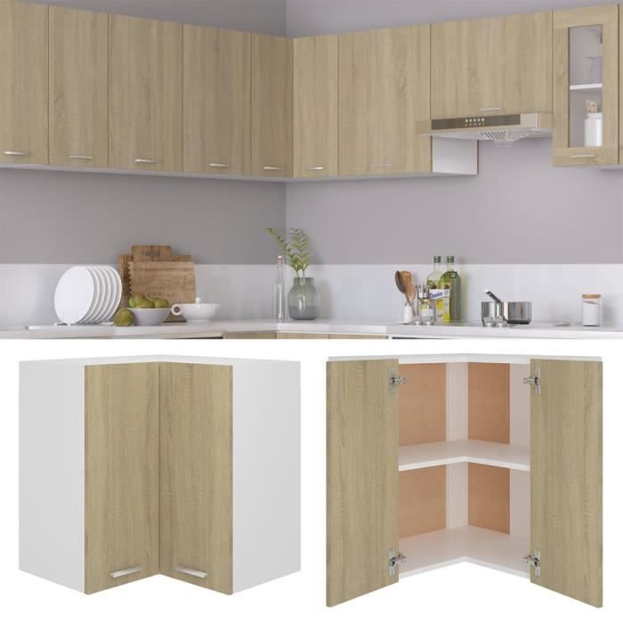 Haute qualité - Armoire dangle suspendue Chêne sonoma 57x57x60 cm Aggloméré FR5998
