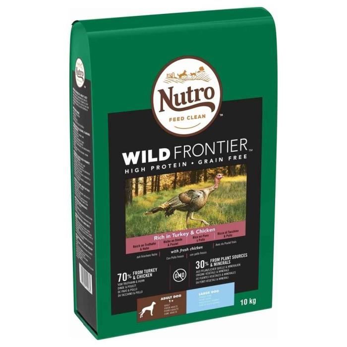 Nutro Croquettes Wild Frontier Dinde Et Poulet Pour Grand Chien 10kg
