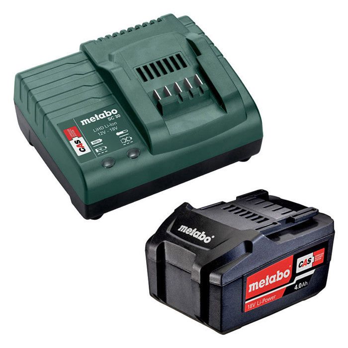 Pack Batterie + Chargeur SC 30 METABO 18V Li Power 4.0 AH - vue 1