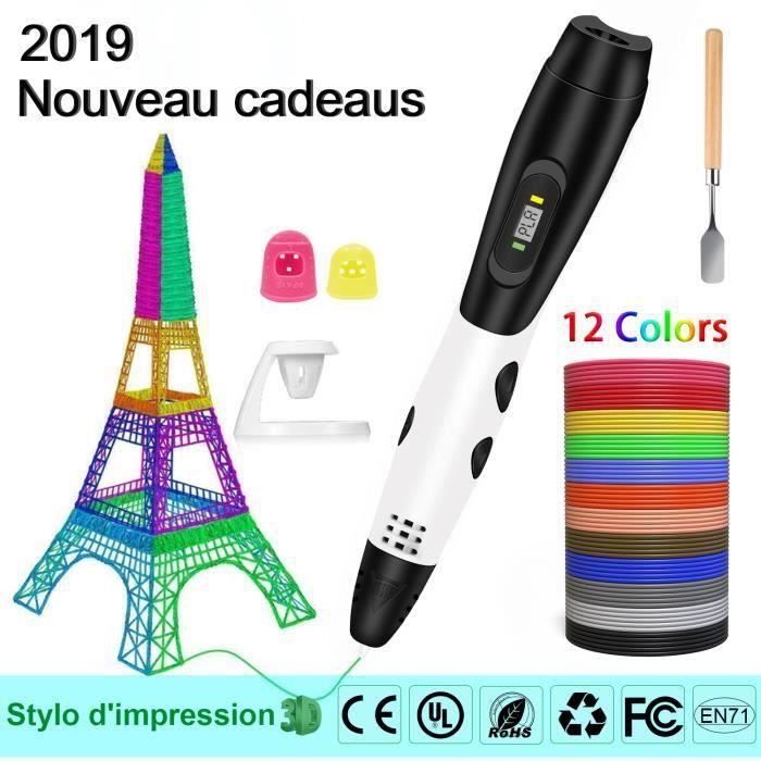 Stylo 3D 3D Professionnel Pen Set Stylo d'impression 3D avec Ecran LCD+12  Multicolores Filament PLA Φ1,75 mm, Cadeau - Stylo 3D pour - Cdiscount  Informatique