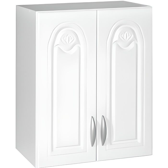 Meuble cuisine haut 60 cm 2 portes DINA blanc - Achat / Vente éléments