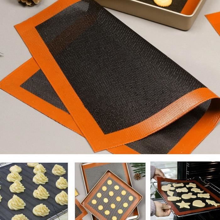 Tapis de cuisson perforé en Silicone antiadhésif, revêtement de plaque de  four pour cookies/pain/macaron/Biscuits 40*30cm - Cdiscount Maison