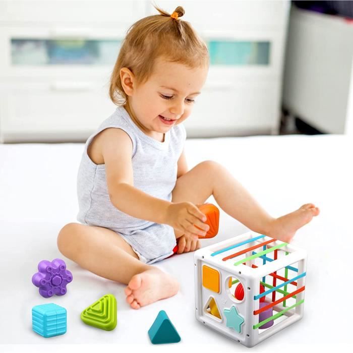 Jouet Bebe 1 2 Ans, Montessori Sensoriel Jeux pour Bébé 6 9 12 18 Mois,  Trieur de Formes avec Boules Texturées Balles Sensorielles - Cdiscount  Puériculture & Eveil bébé