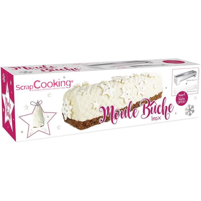Kit Bûche De Noël Ondine ScrapCooking - Moule, Insert, Tapis Silicone Et Support - Pour Pâtisserie Maison - Fabriqué En France - 8