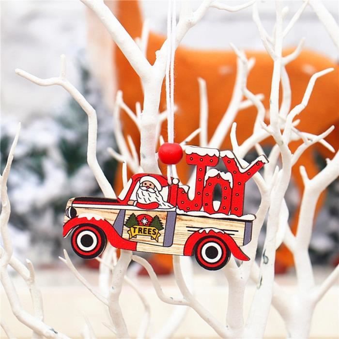 200 Pièces Décorations Noël Bois Mini Pendentifs Rouge Blanc - Ornements Sapin Bricolage