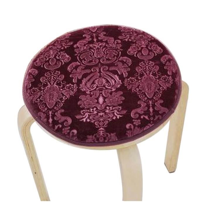 velours round stool cover tabouret coussin bar stool mat rouge