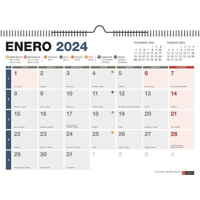 Iquelrius - Calendrier De Bureau 2025 Basic, Calendrier 140 X 150