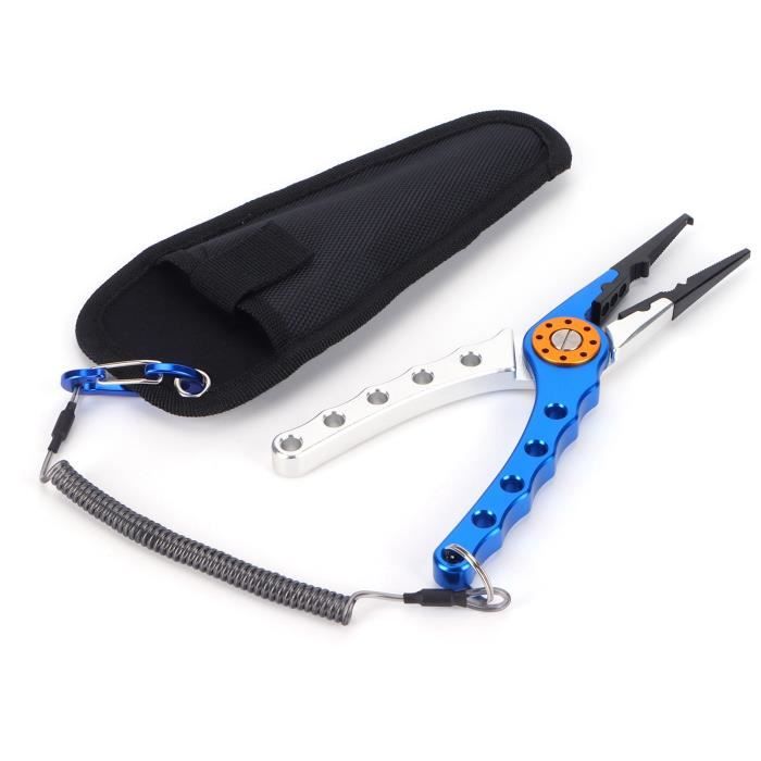 Oshhni Pince de pêche fourreau de pêche sac de pinces de pêche poche de rangement amovible clip arrière creux retrait d'hameçon pochette pratique, orange
