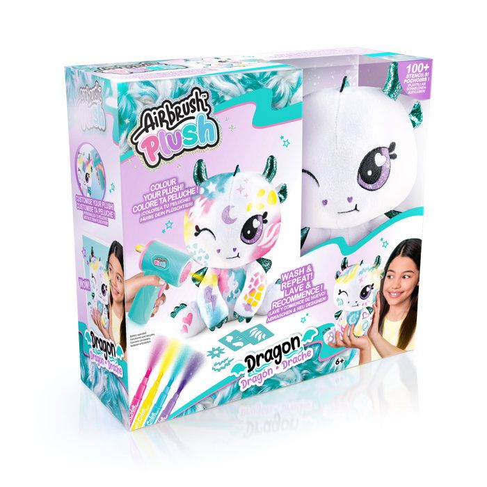 Dragon – Avec spray électronique feutres et pochoirs – AIR 085 Canal Toys – Airbrush Plush